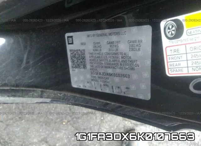 1G1FA3DX6K0107663 фото 10