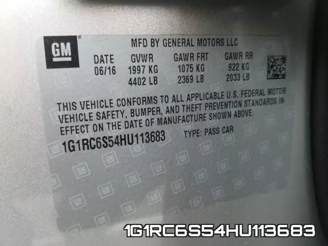 1G1RC6S54HU113683 фото 2
