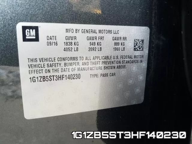 1G1ZB5ST3HF140230 фото 2