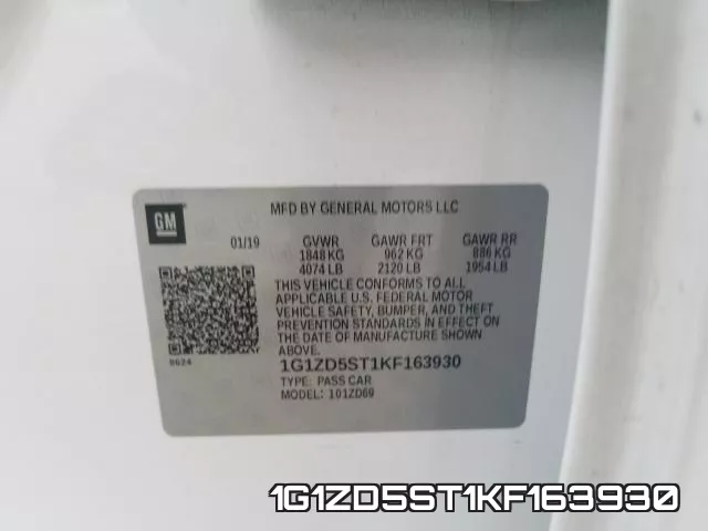 1G1ZD5ST1KF163930 фото 2