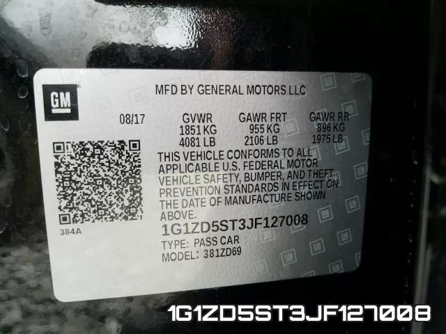 1G1ZD5ST3JF127008 фото 2