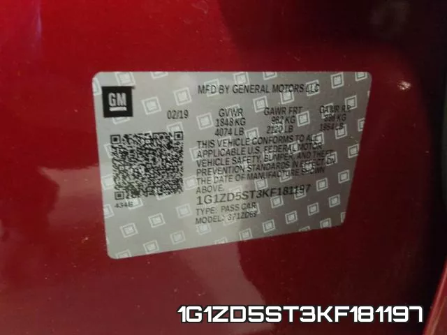 1G1ZD5ST3KF181197 фото 2