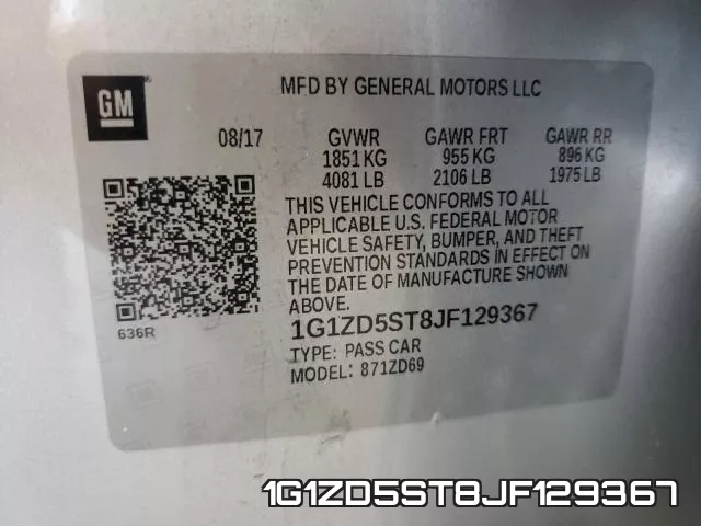 1G1ZD5ST8JF129367 фото 2
