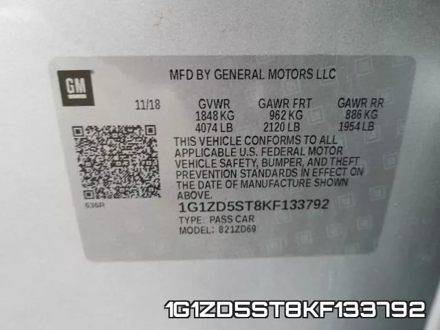1G1ZD5ST8KF133792 фото 2