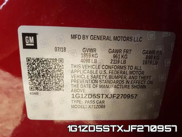 1G1ZD5STXJF270957 фото 2