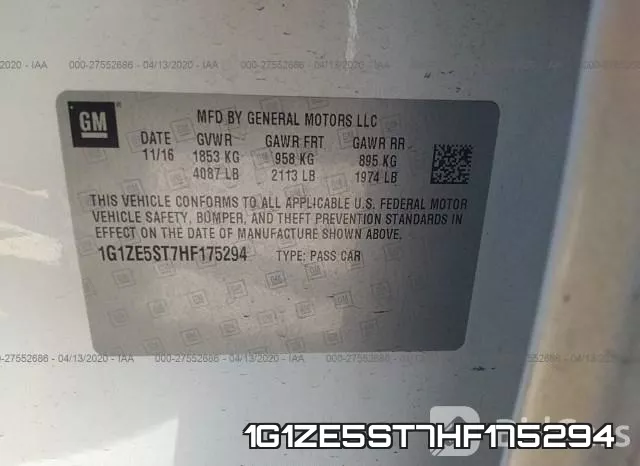 1G1ZE5ST7HF175294 фото 10