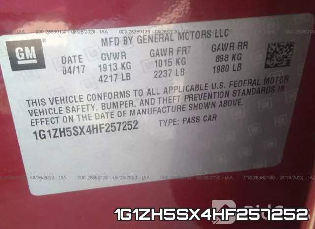 1G1ZH5SX4HF257252 фото 9