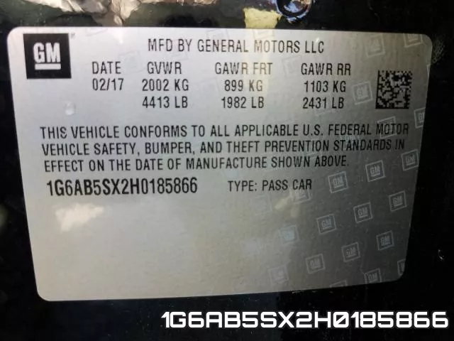 1G6AB5SX2H0185866 фото 2