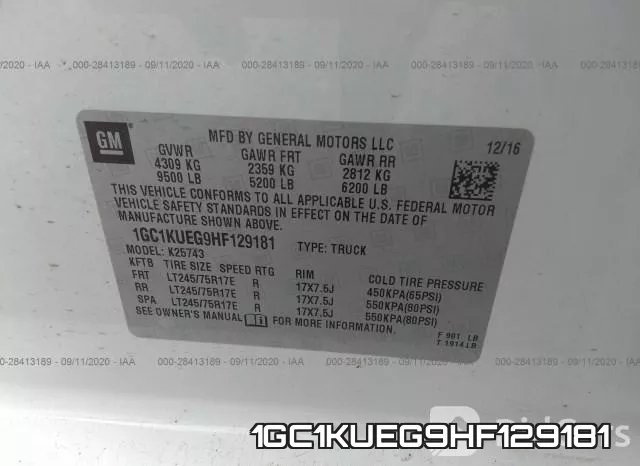 1GC1KUEG9HF129181 фото 7
