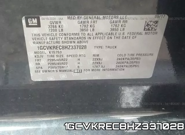 1GCVKREC8HZ337028 фото 10