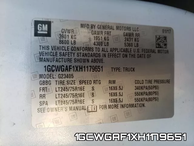 1GCWGAF1XH1179651 фото 2