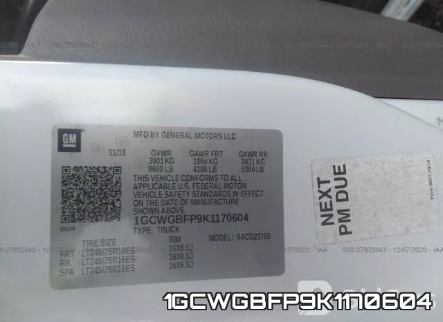 1GCWGBFP9K1170604 фото 10