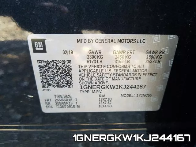 1GNERGKW1KJ244167 фото 2