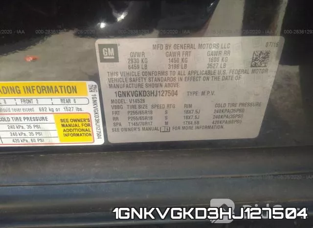 1GNKVGKD3HJ127504 фото 10