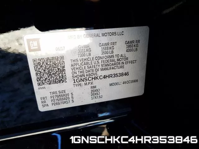 1GNSCHKC4HR353846 фото 2