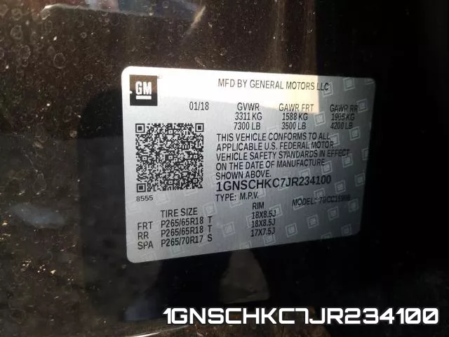 1GNSCHKC7JR234100 фото 2