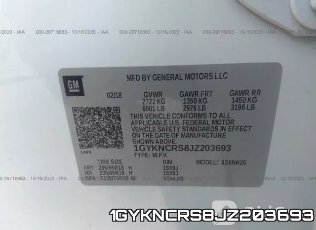 1GYKNCRS8JZ203693 фото 9
