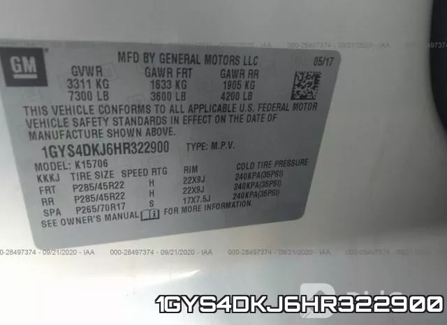 1GYS4DKJ6HR322900 фото 10
