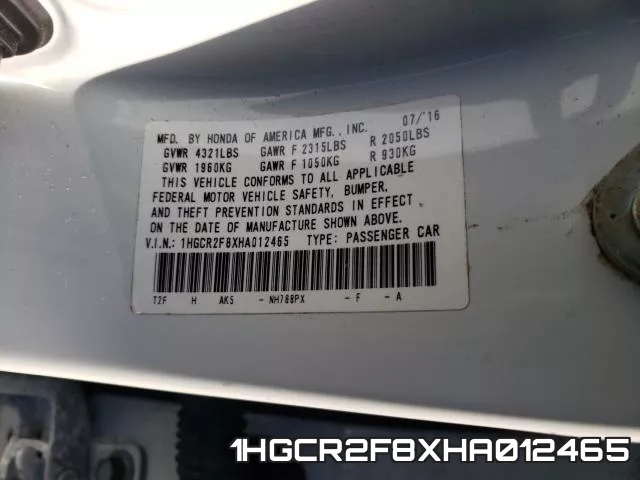 1HGCR2F8XHA012465 фото 2