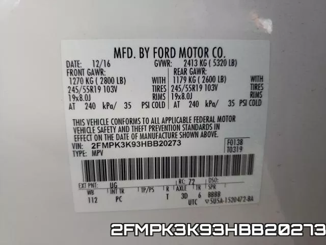 2FMPK3K93HBB20273 фото 2