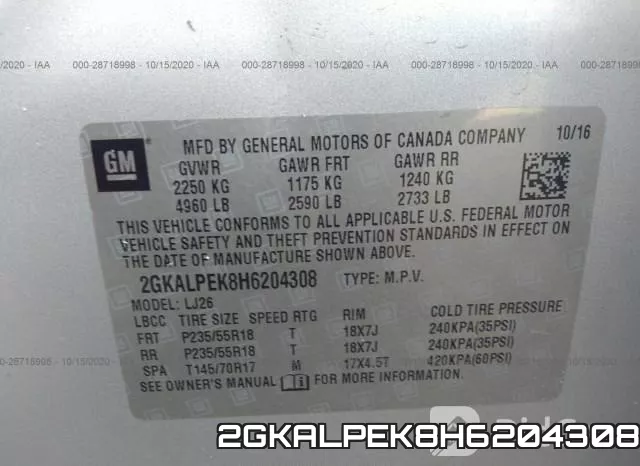 2GKALPEK8H6204308 фото 10
