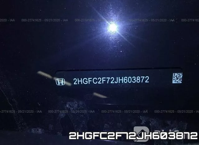 2HGFC2F72JH603872 фото 10