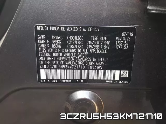 3CZRU5H53KM721710 фото 2
