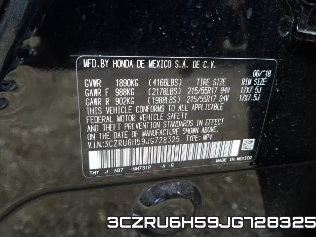 3CZRU6H59JG728325 фото 2