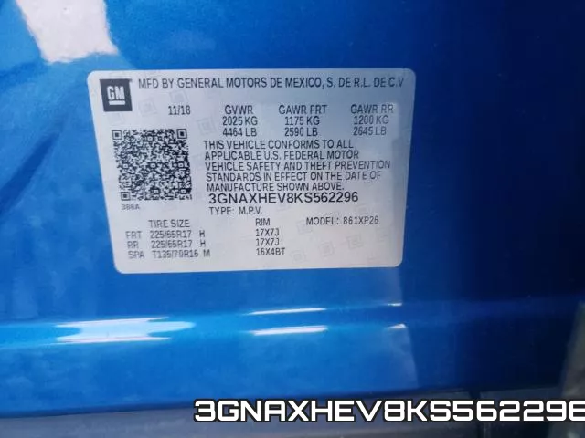 3GNAXHEV8KS562296 фото 2