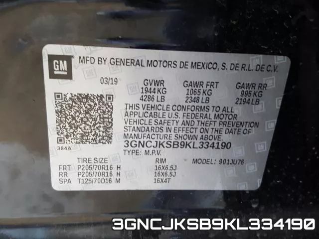 3GNCJKSB9KL334190 фото 2