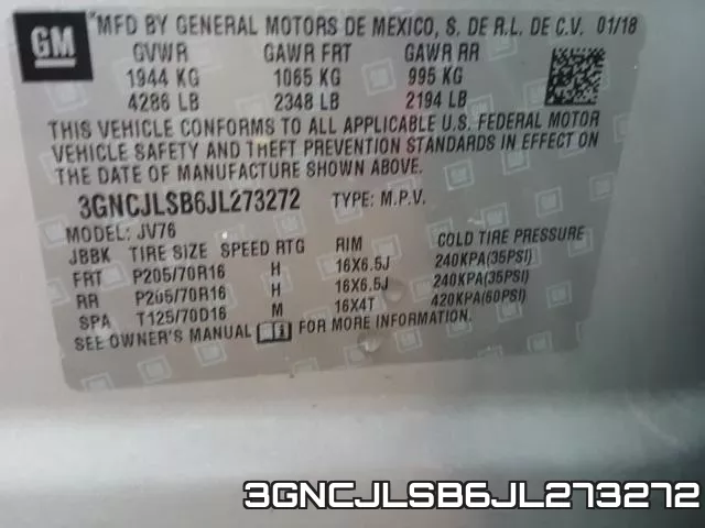 3GNCJLSB6JL273272 фото 2