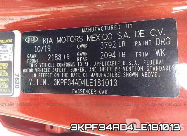 3KPF34AD4LE181013 фото 9