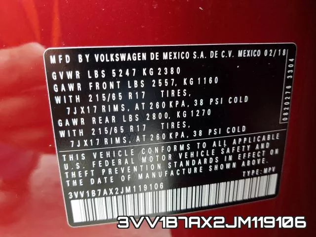 3VV1B7AX2JM119106 фото 2