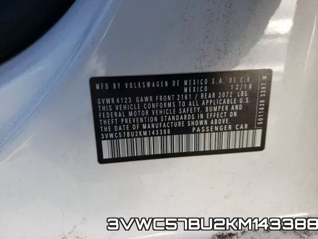 3VWC57BU2KM143388 фото 2