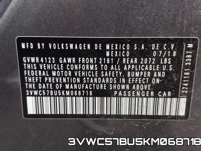 3VWC57BU5KM068718 фото 2