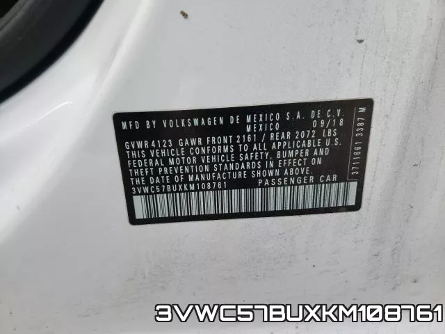 3VWC57BUXKM108761 фото 2
