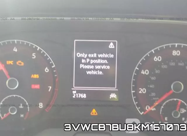 3VWCB7BU8KM167073 фото 8