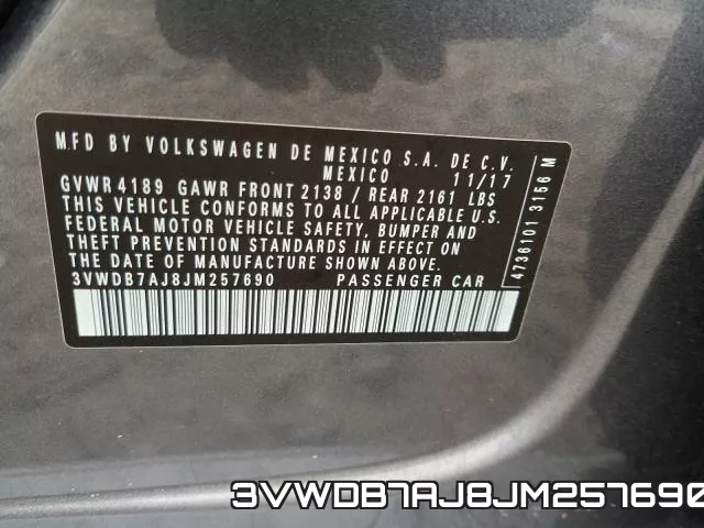 3VWDB7AJ8JM257690 фото 2