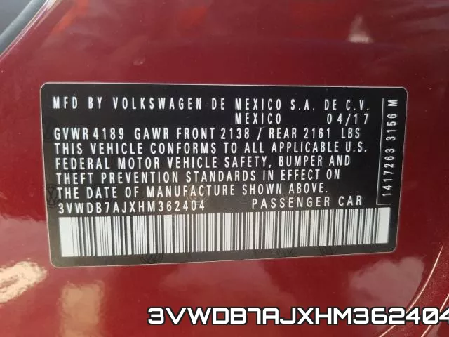 3VWDB7AJXHM362404 фото 2