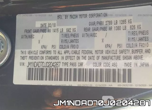 JM1NDAD70J0204287 фото 10