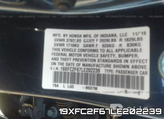 19XFC2F67LE202239 фото 10