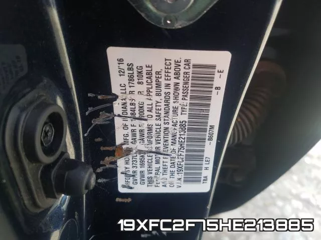 19XFC2F75HE213885 фото 2