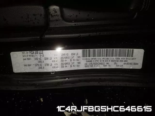 1C4RJFBG5HC646615 фото 2
