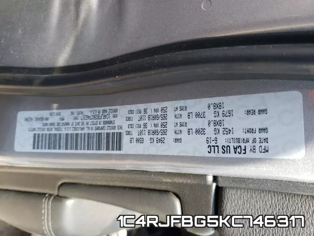 1C4RJFBG5KC746317 фото 2