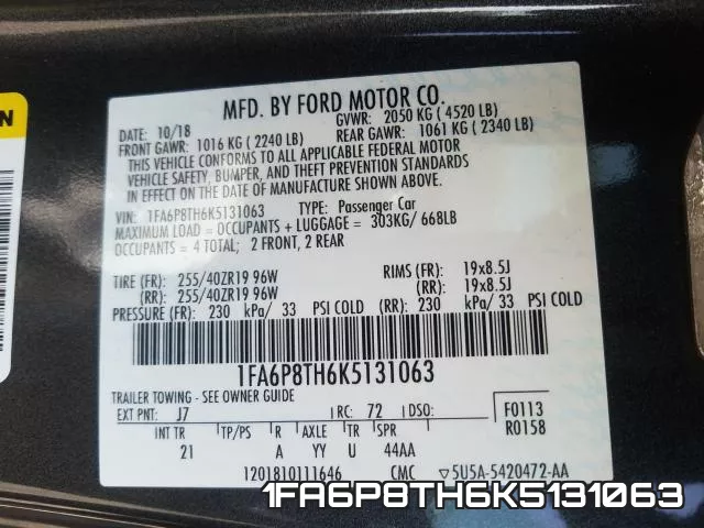 1FA6P8TH6K5131063 фото 2
