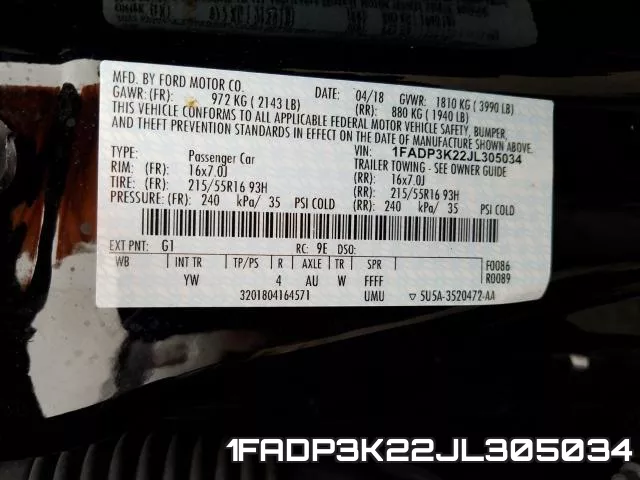 1FADP3K22JL305034 фото 2