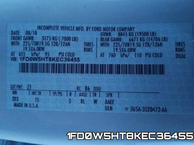 1FD0W5HT8KEC36455 фото 2