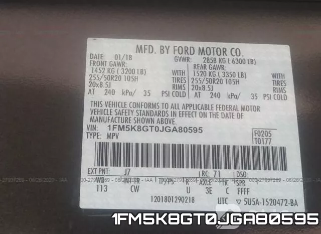 1FM5K8GT0JGA80595 фото 8