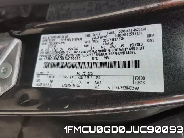 1FMCU0GD0JUC90093 фото 2