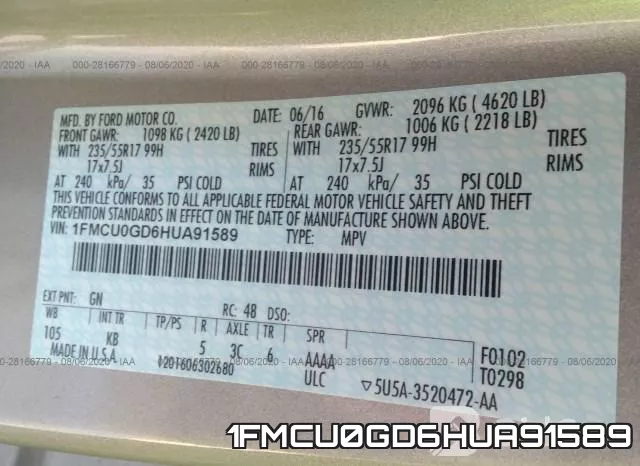 1FMCU0GD6HUA91589 фото 10
